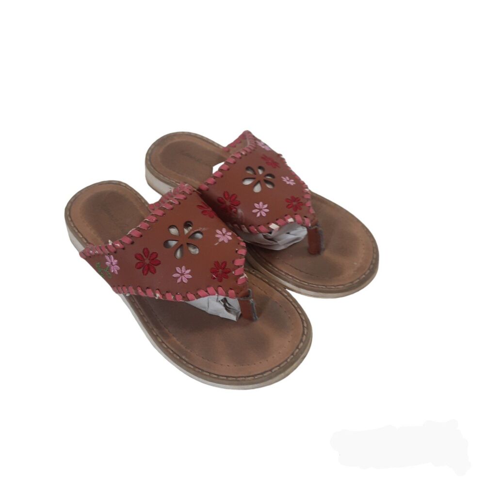 Hanna Andersson Girls Leather Slip On Sandals 12